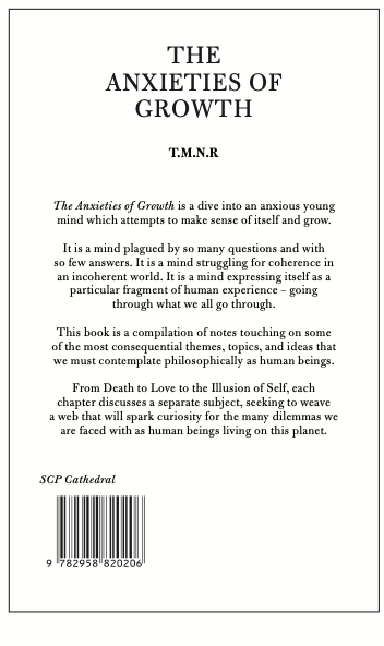 The Anxieties of Growth back cover